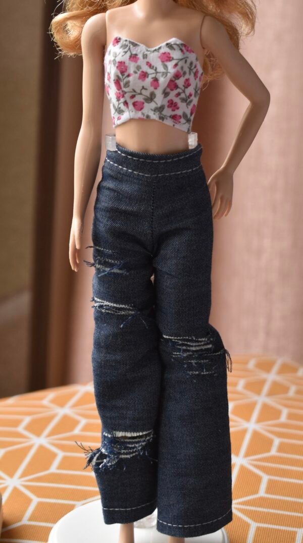 dsc_1776 Denim trousers and top set for Barbie doll