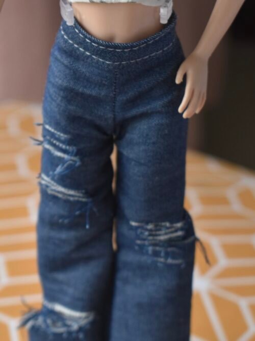 dsc_1780 Denim trousers and top set for Barbie doll