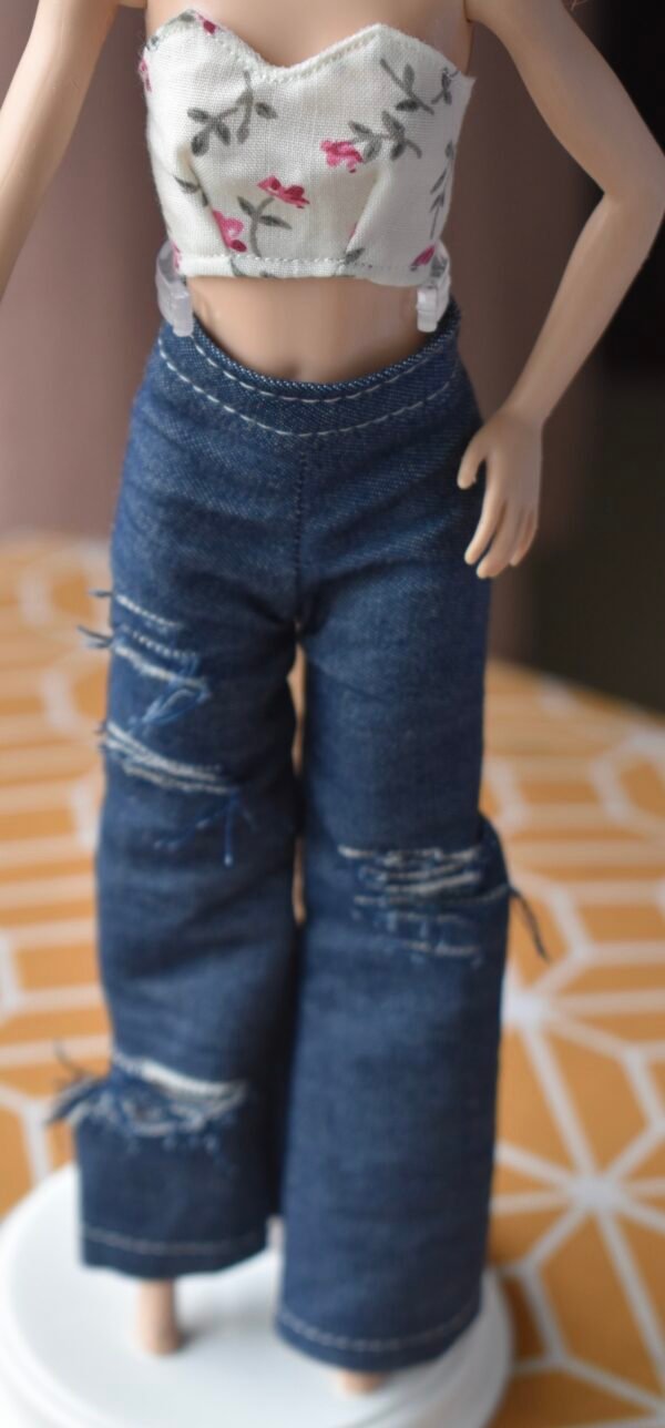 dsc_1780 Denim trousers and top set for Barbie doll