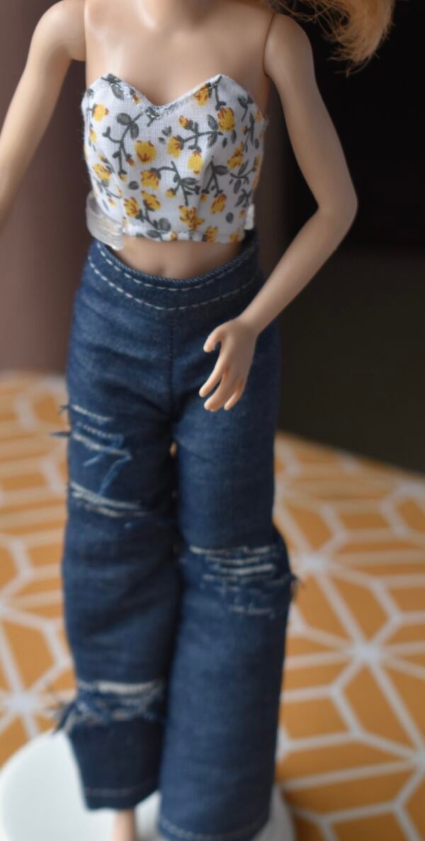 dsc_1781 Denim trousers and top set for Barbie doll