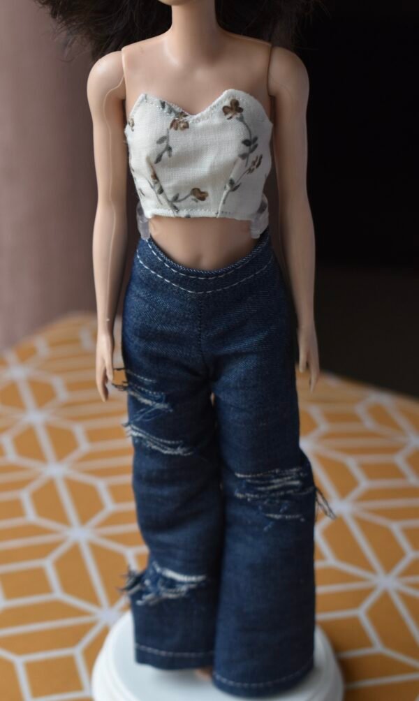 dsc_1782 Denim trousers and top set for Barbie doll
