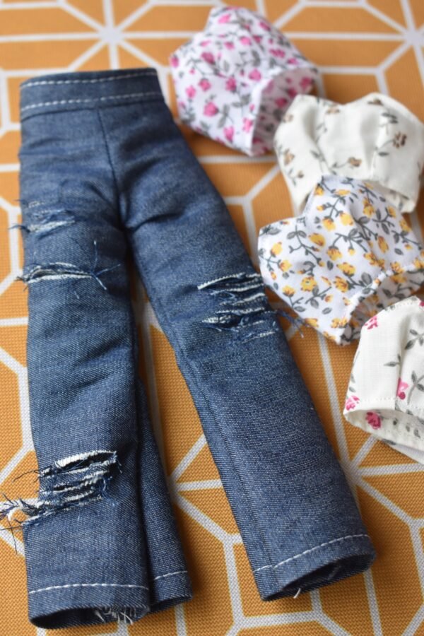 dsc_1785 Denim trousers and top set for Barbie doll