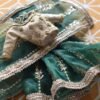 Green Bridal saree for Barbie doll