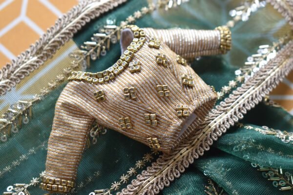 Green Bridal saree for Barbie doll