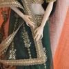 Green Bridal saree for Barbie doll