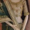 Green Bridal saree for Barbie doll
