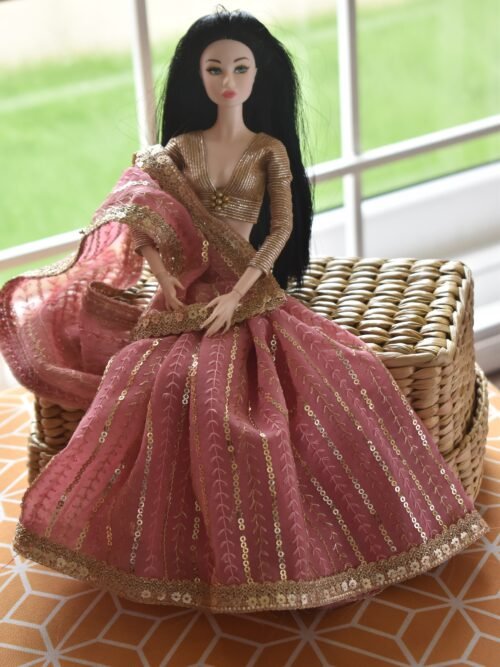 dsc_1837-2 Pink bridal saree for Barbie doll