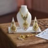 Gold and pink bridal jewelry for dolls