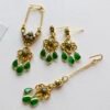 Gold and green bridal jewelry for dolls