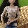 Denim shorts with top for Barbie doll