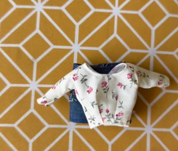 Denim shorts with top for Barbie doll