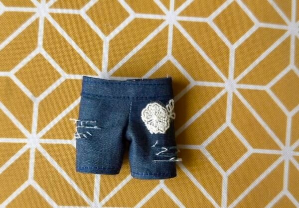 Denim shorts with top for Barbie doll