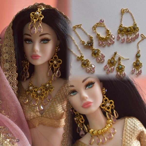 Indian bridal jewelry set for doll (set of 6)