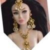 Gold and white bridal jewelry for dolls
