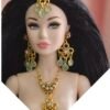 Gold and teal bridal jewelry for dolls