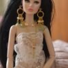 Gold and teal statement jewelry set for dolls