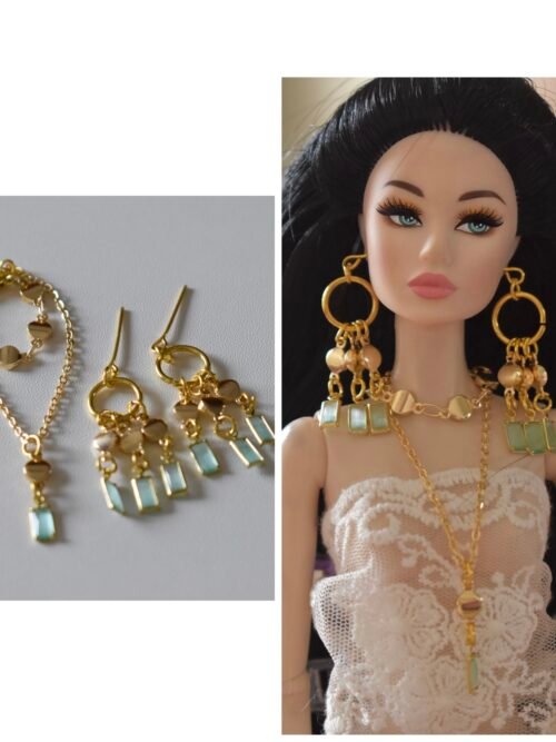 created-by-photogrid-451 Gold and teal statement jewelry set for dolls